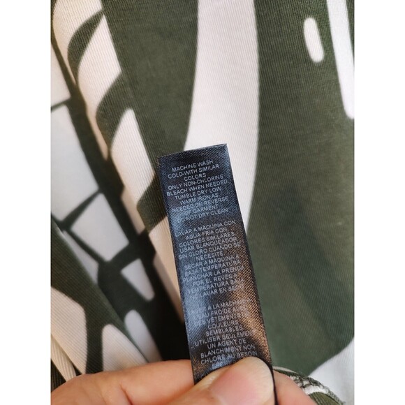 Chicos Travelers Jacket Size 1 Women Medium One Button 3/4 Sleeve Cream Green - Picture 7 of 7